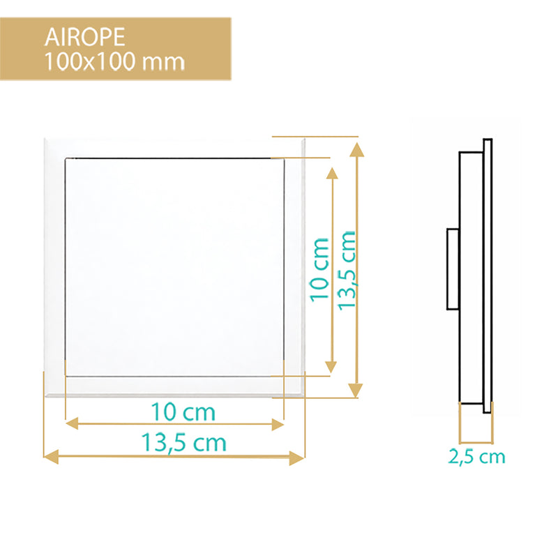 Trappe de Visite en Acier Blanc 100x100 mm, Fermeture à Loquet Sécurisé, Spéciale Plafond et Mur, Ouverture Gauche/Droite, Panneau d’Accès Compteur d’Eau, Baignoire, Tuyaux