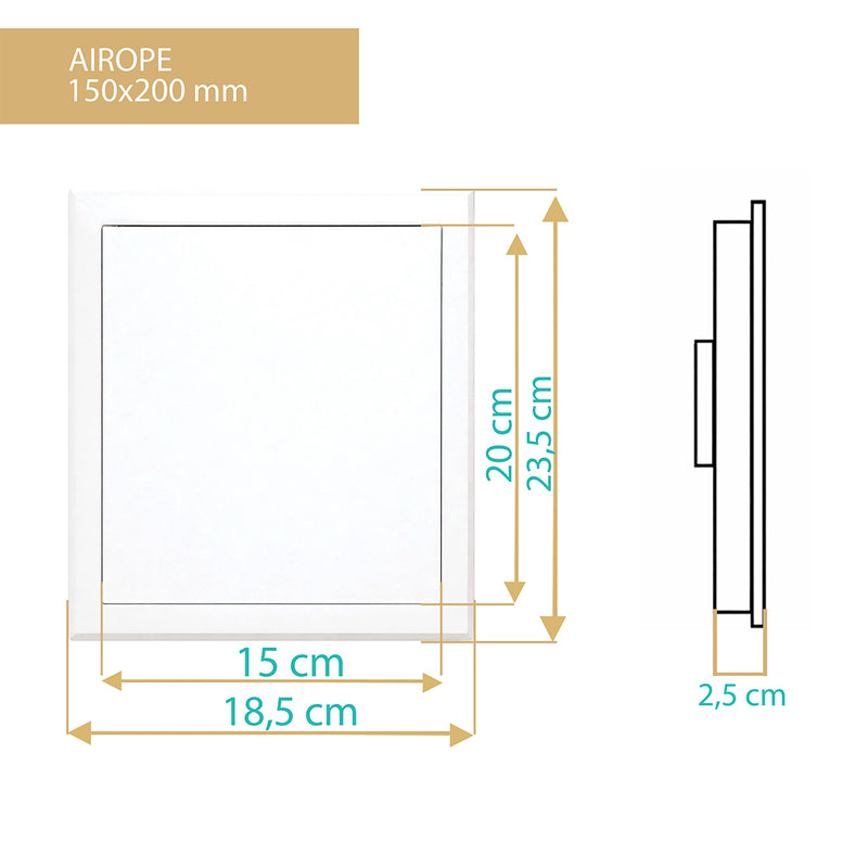 Trappe de Visite en Acier Blanc 150x200 mm, Fermeture à Loquet Sécurisé, Spéciale Plafond et Mur, Ouverture Gauche/Droite, Panneau d’Accès Compteur d’Eau, Baignoire, Tuyaux