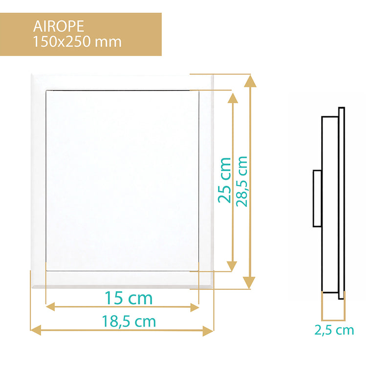 Trappe de Visite en Acier Blanc 150x250 mm, Fermeture à Loquet Sécurisé, Spéciale Plafond et Mur, Ouverture Gauche/Droite, Panneau d’Accès Compteur d’Eau, Baignoire, Tuyaux