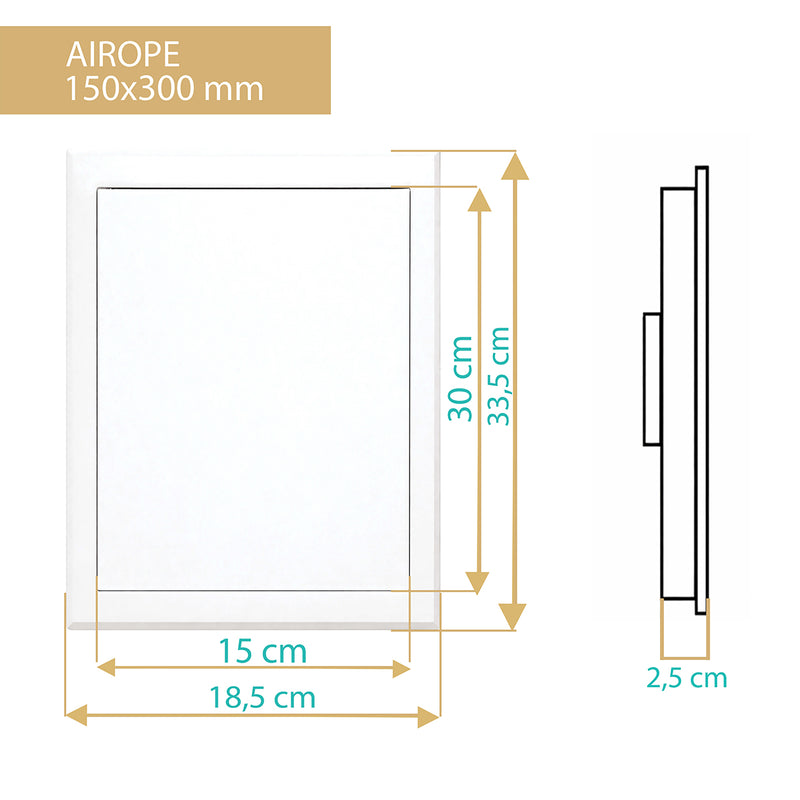 Trappe de Visite en Acier Blanc 150x300 mm, Fermeture à Loquet Sécurisé, Spéciale Plafond et Mur, Ouverture Gauche/Droite, Panneau d’Accès Compteur d’Eau, Baignoire, Tuyaux