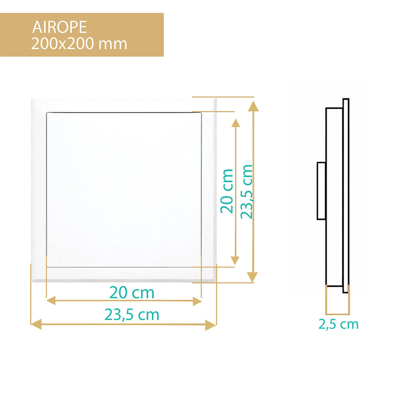 Trappe de Visite en Acier Blanc 200x200 mm, Fermeture à Loquet Sécurisé, Spéciale Plafond et Mur, Ouverture Gauche/Droite, Panneau d’Accès Compteur d’Eau, Baignoire, Tuyaux