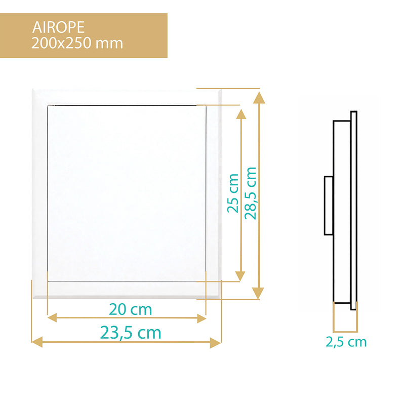 Trappe de Visite en Acier Blanc 200x250 mm, Fermeture à Loquet Sécurisé, Spéciale Plafond et Mur, Ouverture Gauche/Droite, Panneau d’Accès Compteur d’Eau, Baignoire, Tuyaux