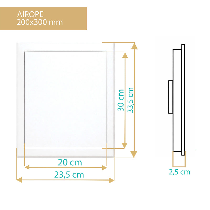 Trappe de Visite en Acier Blanc 200x300 mm, Fermeture à Loquet Sécurisé, Spéciale Plafond et Mur, Ouverture Gauche/Droite, Panneau d’Accès Compteur d’Eau, Baignoire, Tuyaux