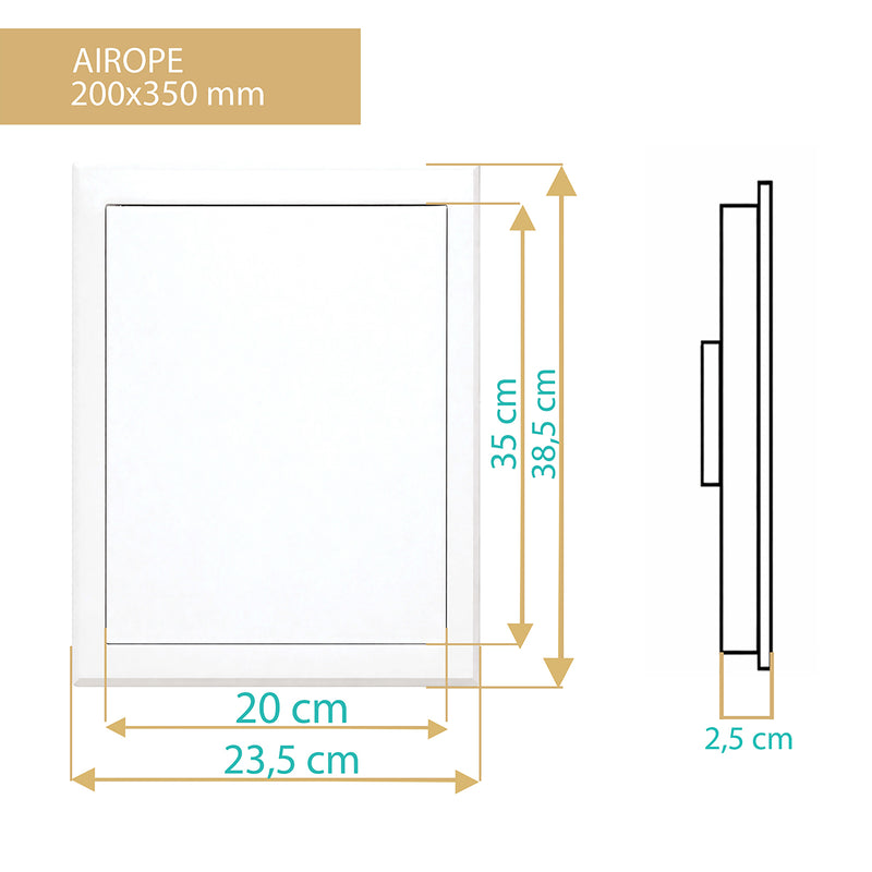 Trappe de Visite en Acier Blanc 200x350 mm, Fermeture à Loquet Sécurisé, Spéciale Plafond et Mur, Ouverture Gauche/Droite, Panneau d’Accès Compteur d’Eau, Baignoire, Tuyaux