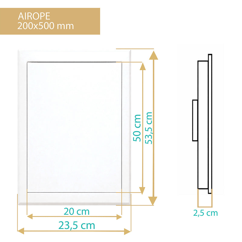 Trappe de Visite en Acier Blanc 200x500 mm, Fermeture à Loquet Sécurisé, Spéciale Plafond et Mur, Ouverture Gauche/Droite, Panneau d’Accès Compteur d’Eau, Baignoire, Tuyaux