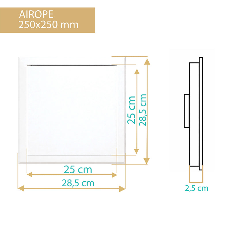 Trappe de Visite en Acier Blanc 250x250 mm, Fermeture à Loquet Sécurisé, Spéciale Plafond et Mur, Ouverture Gauche/Droite, Panneau d’Accès Compteur d’Eau, Baignoire, Tuyaux