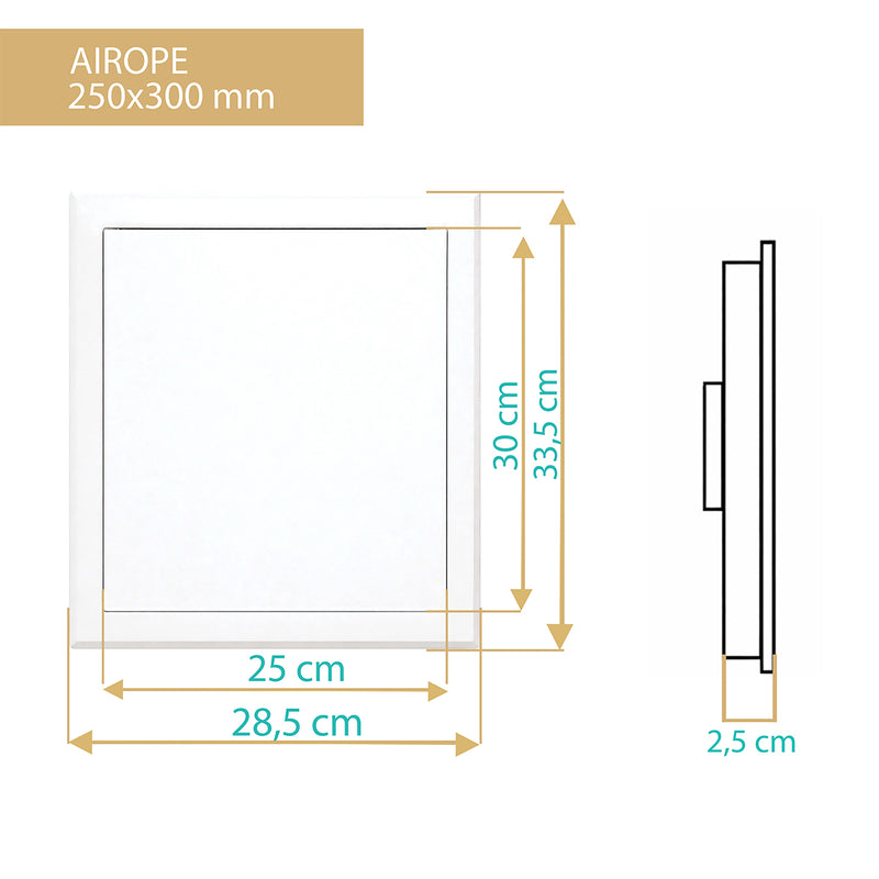 Trappe de Visite en Acier Blanc 250x300 mm, Fermeture à Loquet Sécurisé, Spéciale Plafond et Mur, Ouverture Gauche/Droite, Panneau d’Accès Compteur d’Eau, Baignoire, Tuyaux