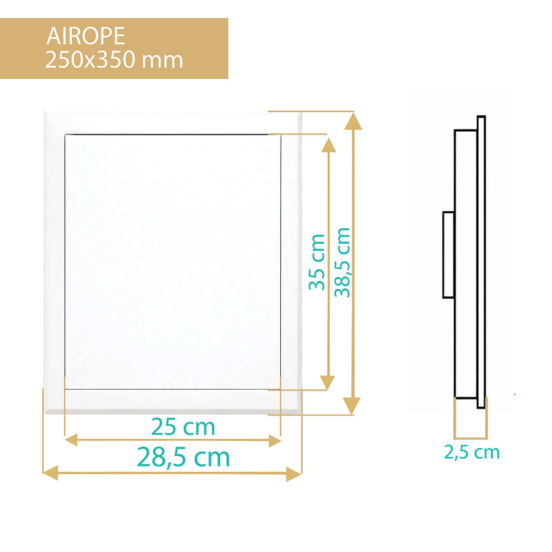 Trappe de Visite en Acier Blanc 250x350 mm, Fermeture à Loquet Sécurisé, Spéciale Plafond et Mur, Ouverture Gauche/Droite, Panneau d’Accès Compteur d’Eau, Baignoire, Tuyaux