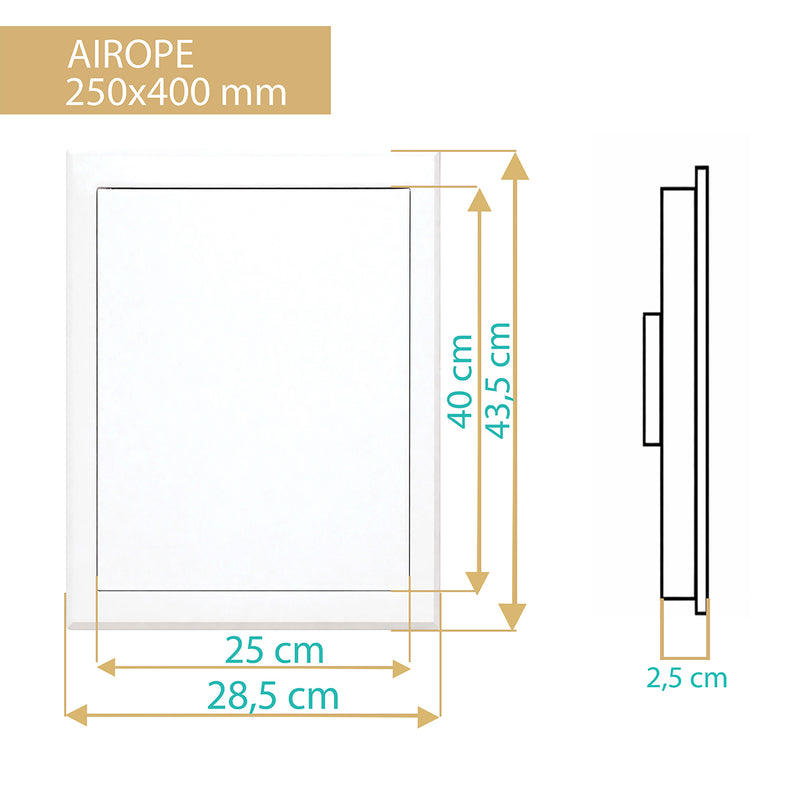 Trappe de Visite en Acier Blanc 250x400 mm, Fermeture à Loquet Sécurisé, Spéciale Plafond et Mur, Ouverture Gauche/Droite, Panneau d’Accès Compteur d’Eau, Baignoire, Tuyaux