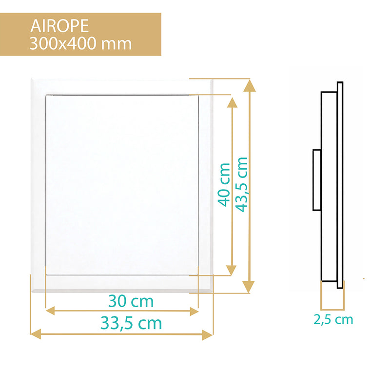Trappe de Visite en Acier Blanc 300x400 mm, Fermeture à Loquet Sécurisé, Spéciale Plafond et Mur, Ouverture Gauche/Droite, Panneau d’Accès Compteur d’Eau, Baignoire, Tuyaux