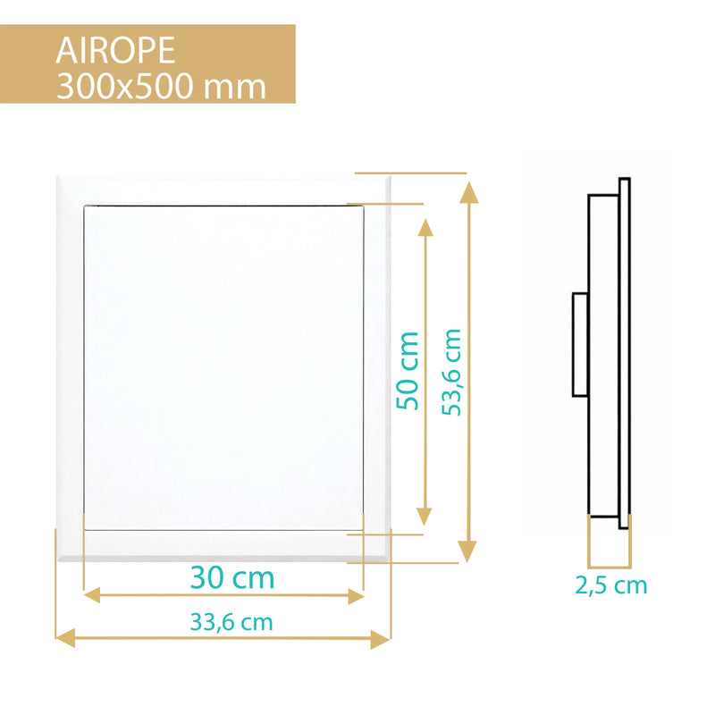 Trappe de Visite en Acier Blanc 300x500 mm, Fermeture à Loquet Sécurisé, Spéciale Plafond et Mur, Ouverture Gauche/Droite, Panneau d’Accès Compteur d’Eau, Baignoire, Tuyaux