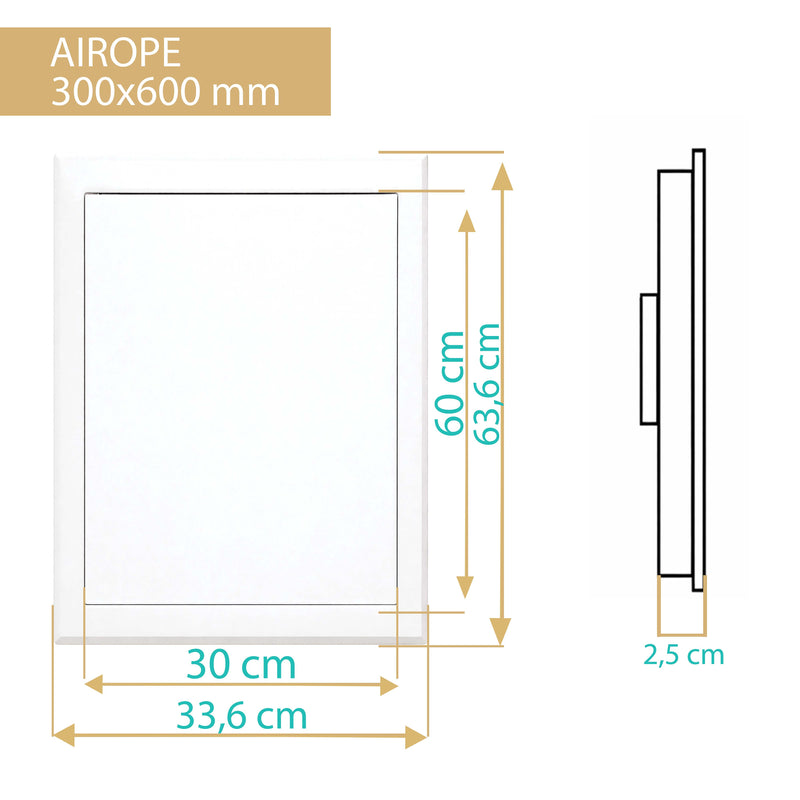 Trappe de Visite en Acier Blanc 300x600 mm, Fermeture à Loquet Sécurisé, Spéciale Plafond et Mur, Ouverture Gauche/Droite, Panneau d’Accès Compteur d’Eau, Baignoire, Tuyaux