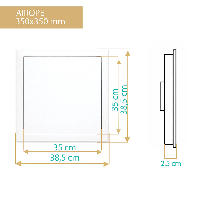 Trappe de Visite en Acier Blanc 350x350 mm, Fermeture à Loquet Sécurisé, Spéciale Plafond et Mur, Ouverture Gauche/Droite, Panneau d’Accès Compteur d’Eau, Baignoire, Tuyaux
