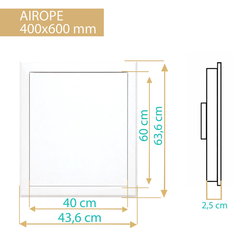 Trappe de Visite en Acier Blanc 400x600 mm, Fermeture à Loquet Sécurisé, Spéciale Plafond et Mur, Ouverture Gauche/Droite, Panneau d’Accès Compteur d’Eau, Baignoire, Tuyaux
