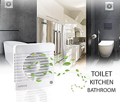 100 mm VMC Air Extractor Fan with Anti-Return Valve + Integrated Mosquito Net, 7 W, dB(A) 26, for Bathrooms, Kitchen, Office, Toilet, Silent, 5 Year Warranty AIROPE