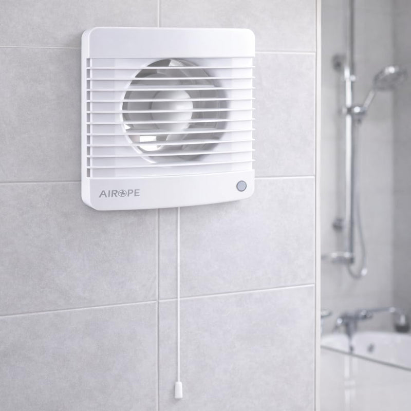 125 mm Ventilateur Extracteur d'Air VMC avec Interrupteur à Tirette, Clapet Anti-Retour + Moustiquaire, 9.1 W, pour Salle de Bain, Cuisine, WC, Silencieux, Garantie 5 Ans