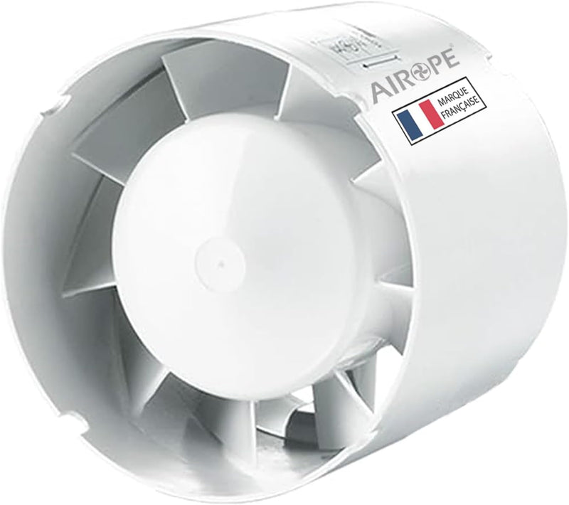 BA - 100 mm Silent Air Extractor, 105 m3/h, 14 W, In-line duct, Axial gain, Energy-saving, For Bath, WC, Toilet, Tent, Greenhouse, Kitchen, Office, Garage