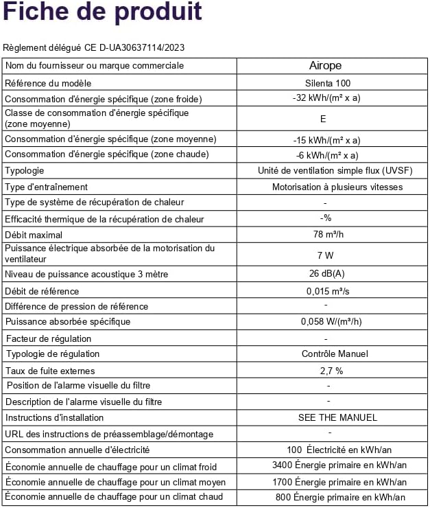 100 mm VMC Air Extractor Fan with Anti-Return Valve + Integrated Mosquito Net, 7 W, dB(A) 26, for Bathrooms, Kitchen, Office, Toilet, Silent, 5 Year Warranty AIROPE