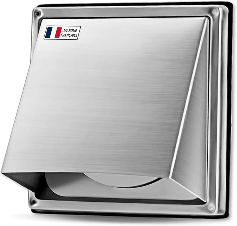 Stainless Steel Air Vent Grille 150 mm - Weatherproof with Check Valve - Perfect for Dryers, Hoods, Ventilations, Exhaust Ducts