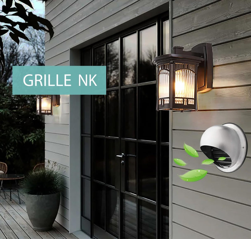 100mm Stainless Steel Air Vent Grille with Built-In Mosquito Net, Weather Resistant, Perfect for Extractor Hoods, Ventilation and Exhaust Ducts