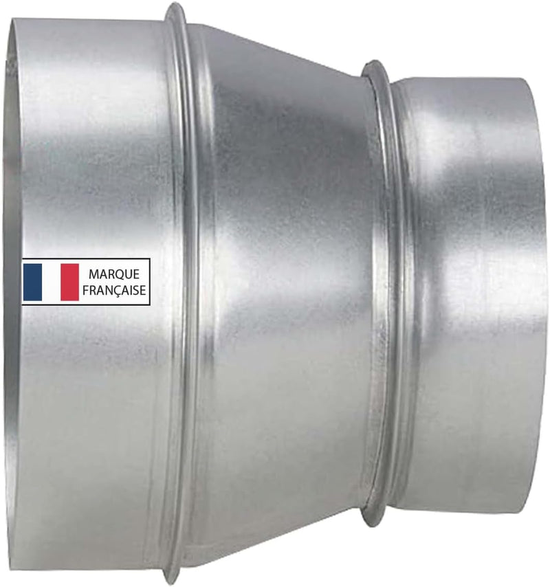 RA- 80/100 mm galvanised steel duct reducer, corrosion-resistant, ideal for ventilation, heating, draining, evacuation, air conditioning. Durable performance. Wide range of dimensions