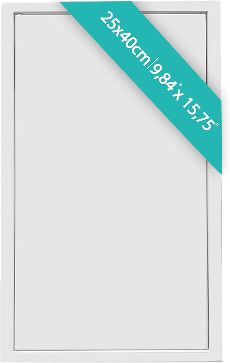 250 x 400 mm Steel Door with Magnetic Closure, Side Opening Left/Right, Access Panels for Water Meter, Ceiling, Bathtub, Fuse Boxes, Conceals Wires, Pipes