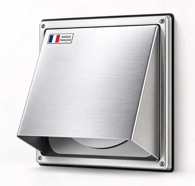 Grille d'Aération en Acier Inoxydable 150 mm -Résistante aux Intempéries avec Clapet Anti-Retour-Parfaite pour Sèche-linge,Hottes, Ventilations,Conduits d'Échappement