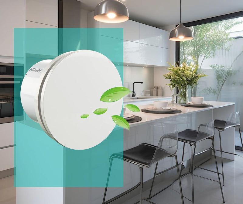 AIROPE-BRISE-C-100 mm VMC Air Extractor with Non-Return Valve, Low Energy Consumption, for Bathrooms, Kitchen, Office, Toilet, Silent, 5 Year Warranty