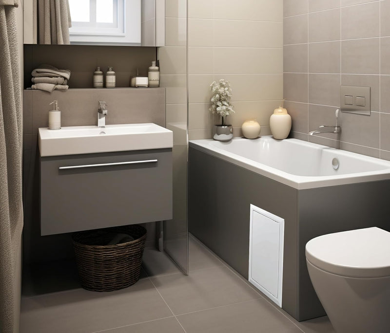 200 x 200 mm Steel Door with Magnetic Closure, Side Opening Left/Right, Access Panels for Water Meter, Ceiling, Bathtub, Fuse Boxes, Conceals Wires, Pipes