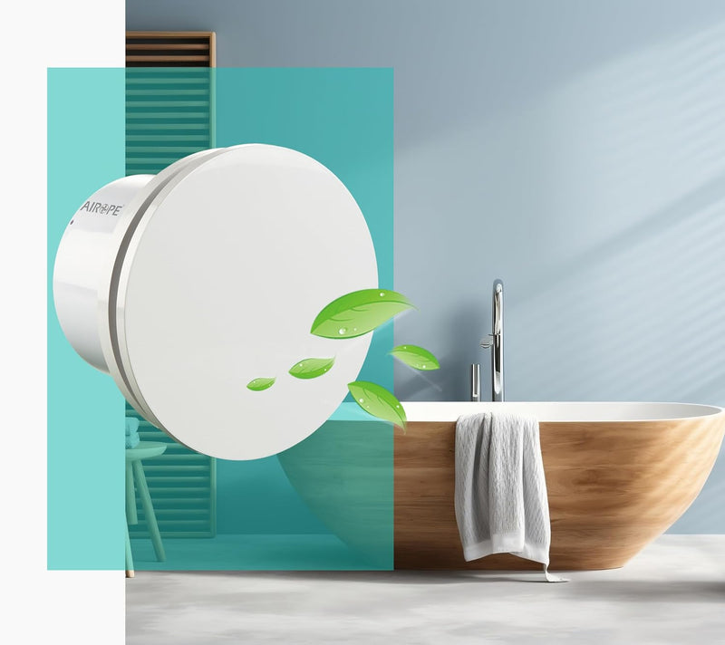 AIROPE-BRISE-C-100 mm VMC Air Extractor with Non-Return Valve, Low Energy Consumption, for Bathrooms, Kitchen, Office, Toilet, Silent, 5 Year Warranty