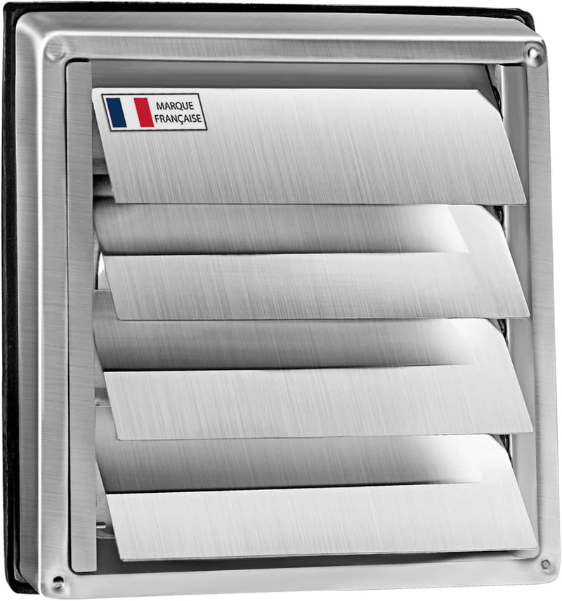 100mm Stainless Steel Air Vent Grille - Weather Resistant with Anti-Return Automatic Closing - Perfect for Dryers, Hoods, Ventilations, Exhaust Ducts