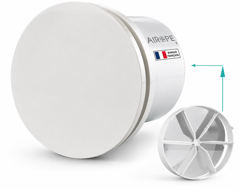 AIROPE-BRISE-C-100 mm VMC Luftabzug mit Rückschlagklappe, niedriger Energieverbrauch, für Badezimmer, Küche, Büro, Toilette, leise, 5 Jahre Garantie