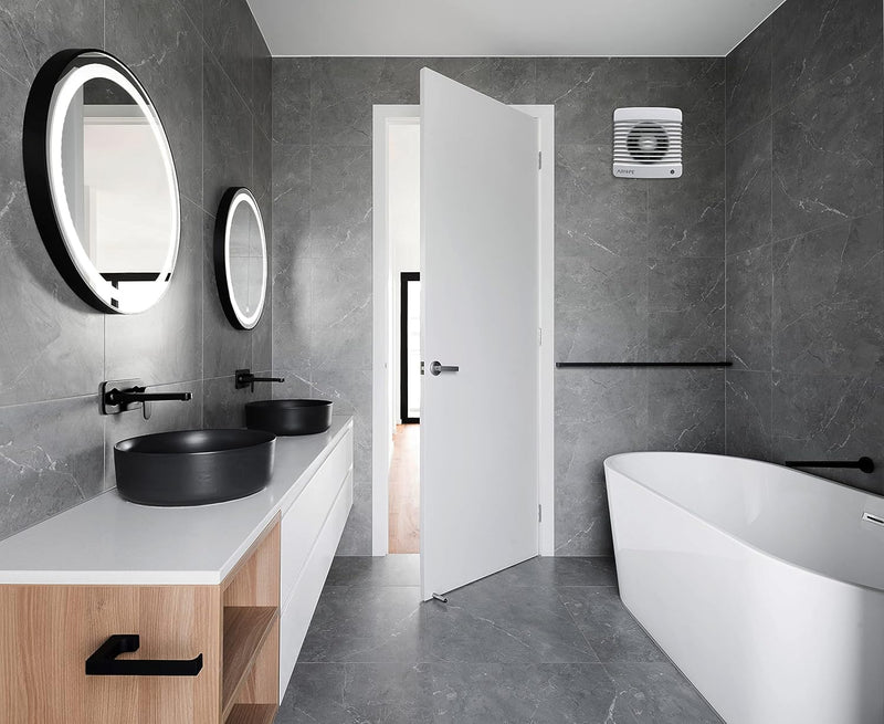 100 mm VMC Air Extractor Fan with Anti-Return Valve + Integrated Mosquito Net, 7 W, dB(A) 26, for Bathrooms, Kitchen, Office, Toilet, Silent, 5 Year Warranty AIROPE