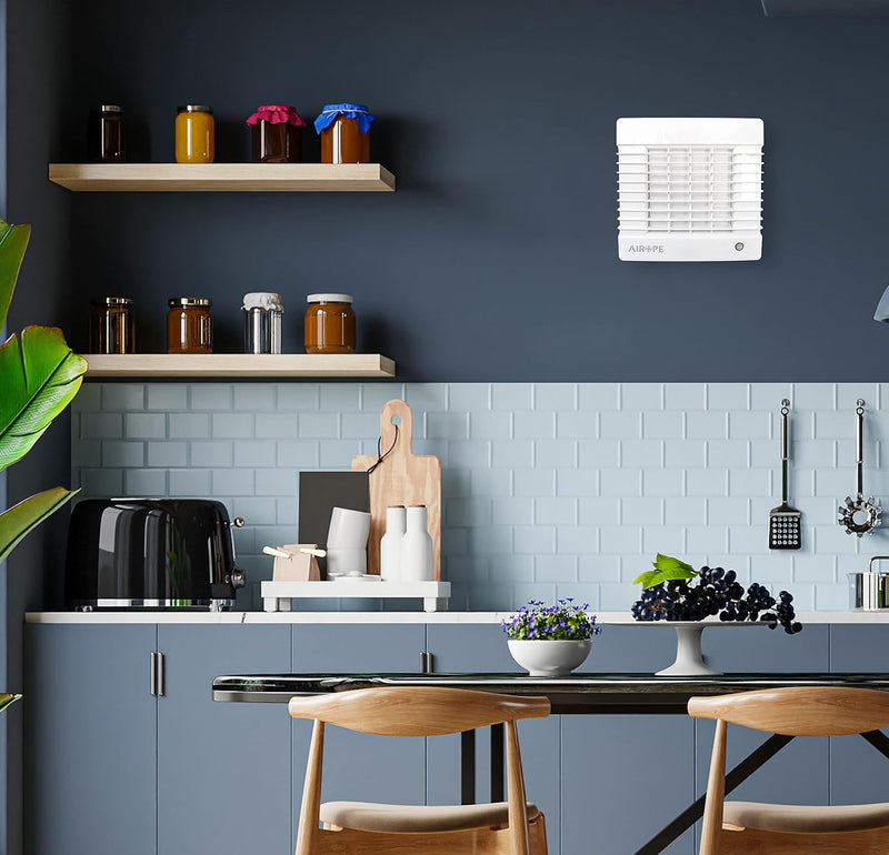 AS-100 mm Fan, Extractor, Automatic Shutter, VMC, for Bathroom, Kitchen, Toilet, Office, Silent, Low Consumption, Elegant Profile, 5 Year Warranty