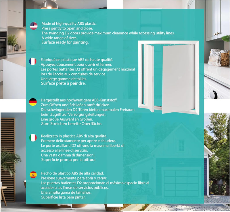 300 x 300 mm ABS Plastic Double Opening Doors Access Panels for Water Meter Ceiling Bath Fuse Boxes Wire Cover