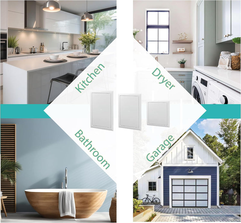 200 x 300 cm ABS Plastic Adjustable Access Panels, Side Opening Left/Right, Ideal for Water Meter, Ceiling, Bathtub, Fuse Boxes, Conceals Wires and Pipes