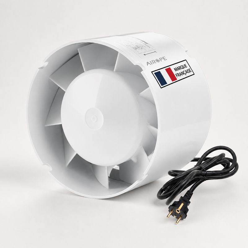 100 mm Extracteur D'air Silencieux,107 m3/h,14 W,Conduit en ligne,Axial de la gain,Économe en énergie,Pour le bain,WC,toilette,tente,serre,cuisine,bureau,garage,Garantie 5 ANS