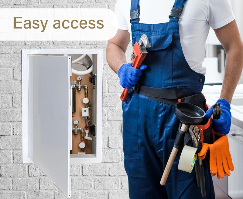 600 x 800 mm Steel Door with Magnetic Closure, Side Opening Left/Right, Access Panels for Water Meter, Bathtub, Fuse Boxes, Wire Hides, Pipes