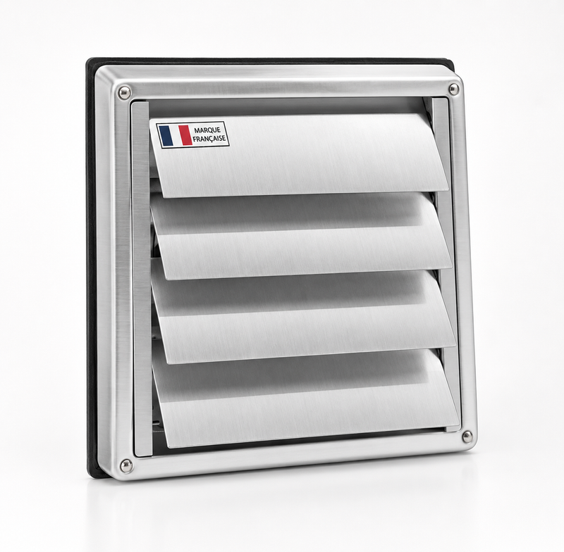 150mm Stainless Steel Air Vent Grille -Weather Resistant with Automatic Anti-Return Shutters-Perfect for Tumble Dryers, Hoods, Ventilation Systems, Exhaust Ducts