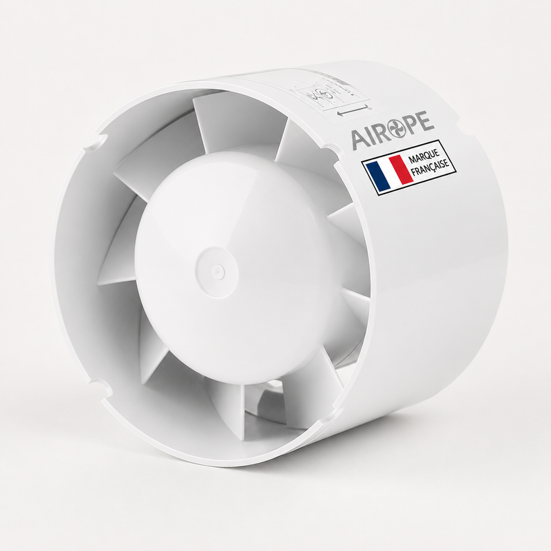 BA - 100 mm Extracteur D'air Silencieux,105 m3/h,14 W,Conduit en ligne,Axial de la gain,Économe en énergie,Pour le bain,WC,toilette,tente,serre,cuisine,bureau,garage,Garantie 5 ANS