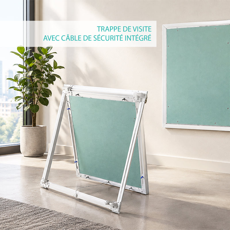 Trappe de Visite 300x500 mm en Aluminium – Plaque de Plâtre BA13 Hydrofuge 12,5 mm – Joint en Feutre Anti-Poussière – Porte Amovible – Panneau d’Accès Mur et Plafond – Fermeture par Pression