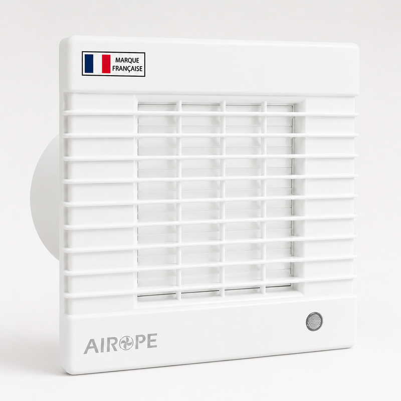 AS-100 mm Ventilateur, Extracteur d'air, Volet Automatique, VMC, pour Salle de Bain, Cuisine, WC, Bureau, Silencieux, Faible Consommation, Profil Élégant, Garantie 5 ANS