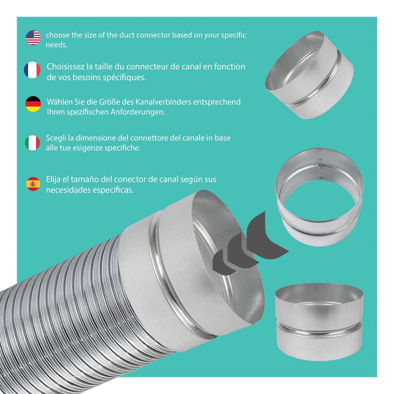 AS- 160 MM,Raccord,Réducteur de Conduit, Connecteur,Acier Galvanisé, Résistant Corrosion, Pour Ventilation, Chauffage, Drainage, Évacuation, Climatisation, Performances Durables