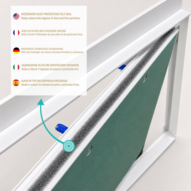 Trappe de Visite 400x600 mm en Aluminium – Plaque de Plâtre BA13 Hydrofuge 12,5 mm – Joint en Feutre Anti-Poussière – Porte Amovible – Panneau d’Accès Mur et Plafond – Fermeture par Pression